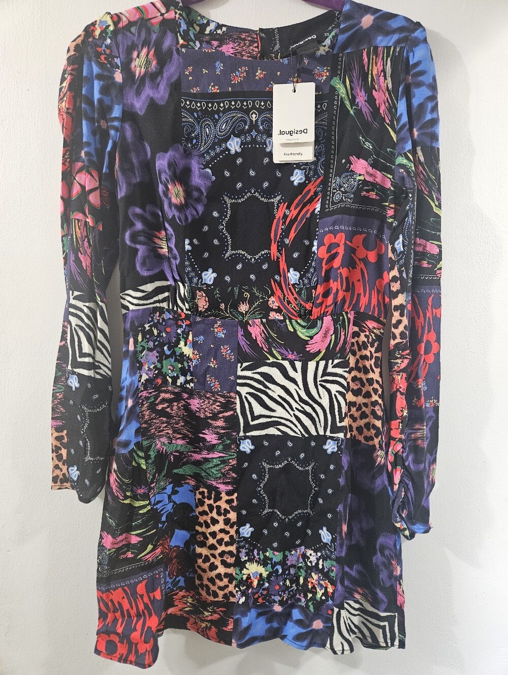 Desigual Short Patchwork Cut-Out Dress